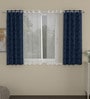 Blue Semisheer Polyester 5 Feet Eyelet Set of 4 Curtains