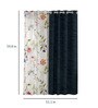 Grey Polyester Floral 5ft Semisheer Eyelet 4 Pcs Window Curtains
