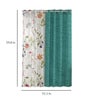 Green Polyester Floral 5ft Semisheer Eyelet 4 Pcs Window Curtains