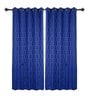Blue Semisheer Polyester 9 feet Eyelet Long Door Curtain