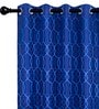 Blue Semisheer Polyester 9 feet Eyelet Long Door Curtain