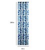 Blue Floral Polyester 9 Ft Semisheer Eyelet Door Curtains (Set of 2)
