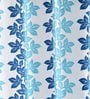Blue Geometric Polyester 9 Ft Semisheer Eyelet Door Curtains (Set of 2)