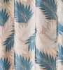 Blue Floral Polyester 9 Ft Semisheer Eyelet Door Curtains (Set of 2)