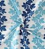 Blue Geometric Polyester 9 Ft Semisheer Eyelet Door Curtains (Set of 2)