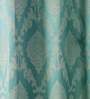 Blue Traditional Silk 9 Ft Light Filtering Eyelet Door Curtain