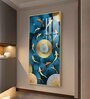 Blue Serenity Glass Finish Vertical Wall Art