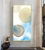 Blue Serenity Rings Glass Finish Vertical Wall Art