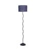 Milan Blue Jute Shade Club Floor Lamp With Iron Base