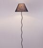 Adriana Blue Jute Shade Club Floor Lamp With Iron Base