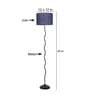 Milan Blue Jute Shade Club Floor Lamp With Iron Base