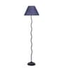 Adriana Blue Jute Shade Club Floor Lamp With Iron Base