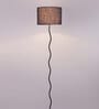 Milan Blue Jute Shade Club Floor Lamp With Iron Base