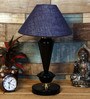 Blue Shade Table Lamp With Metal Base