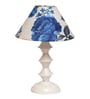 White & Blue Shade Table Lamp With Metal Base