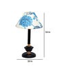 White & Blue Shade Table Lamp With Metal Base