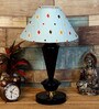 Blue Shade Table Lamp With Metal Base