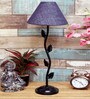 Blue Shade Table Lamp With Metal Base