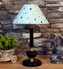 Blue Shade Table Lamp With Metal Base