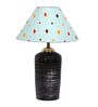 Blue Shade Table Lamp With Terracotta Base