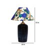 White & Blue Shade Table Lamp With Terracotta Base