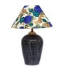 White & Blue Shade Table Lamp With Terracotta Base