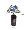 White & Blue Shade Table Lamp With Terracotta  Base