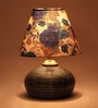 White & Blue Shade Table Lamp With Terracotta  Base