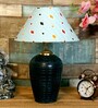 Blue Shade Table Lamp With Terracotta Base