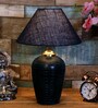 Blue Shade Table Lamp With Terracotta Base
