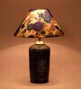 White & Blue Shade Table Lamp With Terracotta  Base