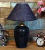 Blue Shade Table Lamp With Terracotta Base
