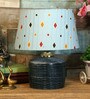 Blue Shade Table Lamp With Terracotta Base
