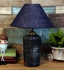 Blue Shade Table Lamp With Terracotta Base