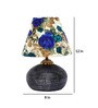 White & Blue Shade Table Lamp With Terracotta  Base
