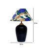 White & Blue Shade Table Lamp With Terracotta  Base