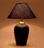 Blue Shade Table Lamp With Terracotta Base