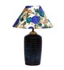 White & Blue Shade Table Lamp With Terracotta Base