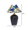 White & Blue Shade Table Lamp With Terracotta Base
