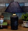 Blue Shade Table Lamp With Terracotta Base