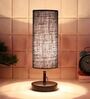 Fauci Blue Jute Shade Table Lamp With Iron Base