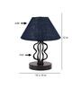 Blue Shade Table Lamp With Iron Base