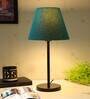 Indulge Blue Cotton Shade Night Lamp With Metal Base
