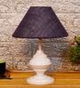 Blue Shade Table Lamp With Metal Base
