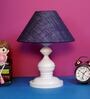 Blue Shade Table Lamp With Metal Base