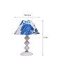 White & Blue Shade Table Lamp With Metal Base