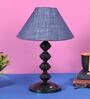 Blue Shade Table Lamp With Metal Base