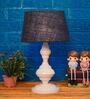 Blue Shade Table Lamp With Metal Base
