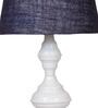 Blue Shade Table Lamp With Metal Base