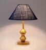 Blue Shade Table Lamp With Metal Base